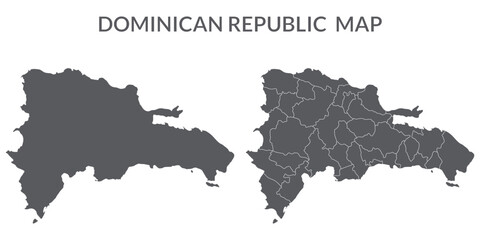 Dominican Republic map. Map of Dominican Republic in grey set