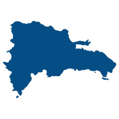 Dominican Republic map. Map of Dominican Republic in blue color