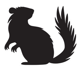Vector, isolated silhouette of Agouti.