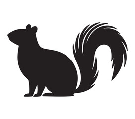 Black and White Agouti Silhouette. Vector Illustration.