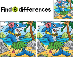 Shark Wearing Flowers Skirt Find The Differences