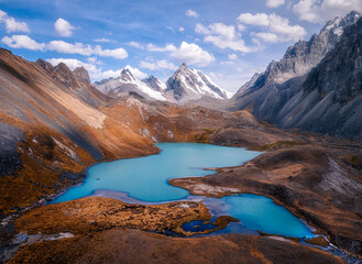 Epic Andes landscape and lagoon