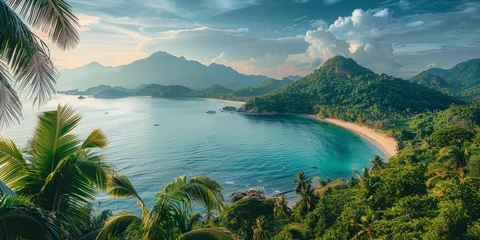 Papier Peint photo Lavable Vert bleu breathtaking landscapes island Koh Samui in Thailand