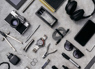 Set of various tools and gadgets