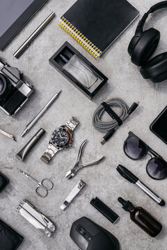 Set of various tools, devices and gadgets