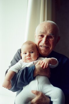 A kid with grandfather