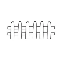 Vector hand drawn doodle sketch outline fence isolated on white background