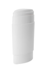 One solid deodorant isolated on white. Personal care product
