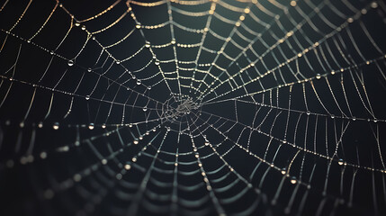 Obraz premium Spider web, intricate design of nature