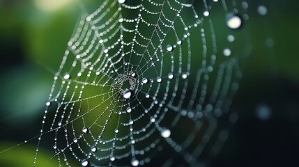 Naklejka premium Spider web, intricate design of nature