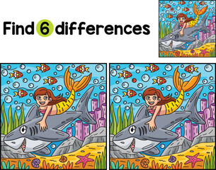Shark and Mermaid Find The Differences