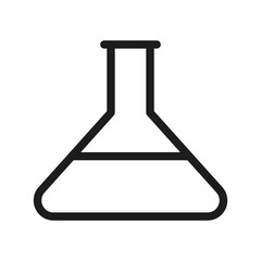 Icon laboratory flask. Science, chemistry research. Experiment, lab analysis. Vector illustration. EPS 10.