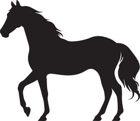 Horse Silhouette Vector Illustration White Background