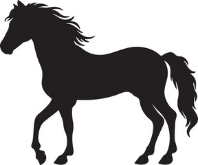 Horse Silhouette Vector Illustration White Background