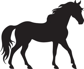 Horse Silhouette Vector Illustration White Background