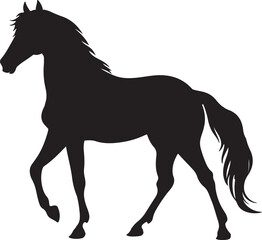 Horse Silhouette Vector Illustration White Background