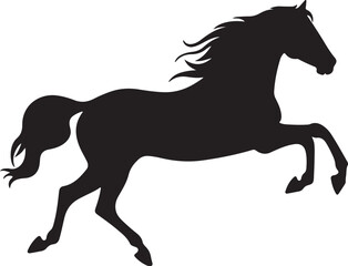 Horse Silhouette Vector Illustration White Background