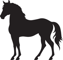 Horse Silhouette Vector Illustration White Background