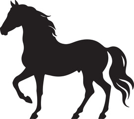 Horse Silhouette Vector Illustration White Background