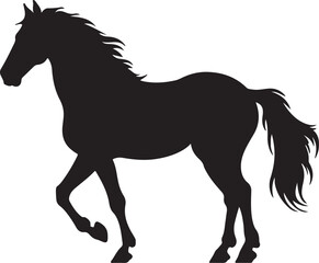 Horse Silhouette Vector Illustration White Background