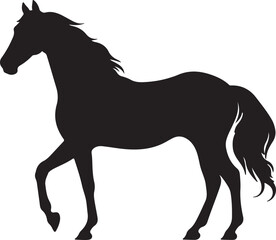 Horse Silhouette Vector Illustration White Background