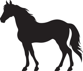 Horse Silhouette Vector Illustration White Background
