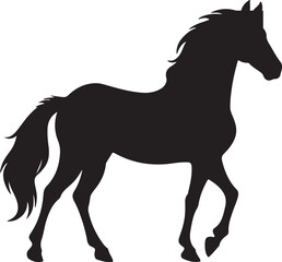 Horse Silhouette Vector Illustration White Background