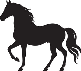 Horse Silhouette Vector Illustration White Background
