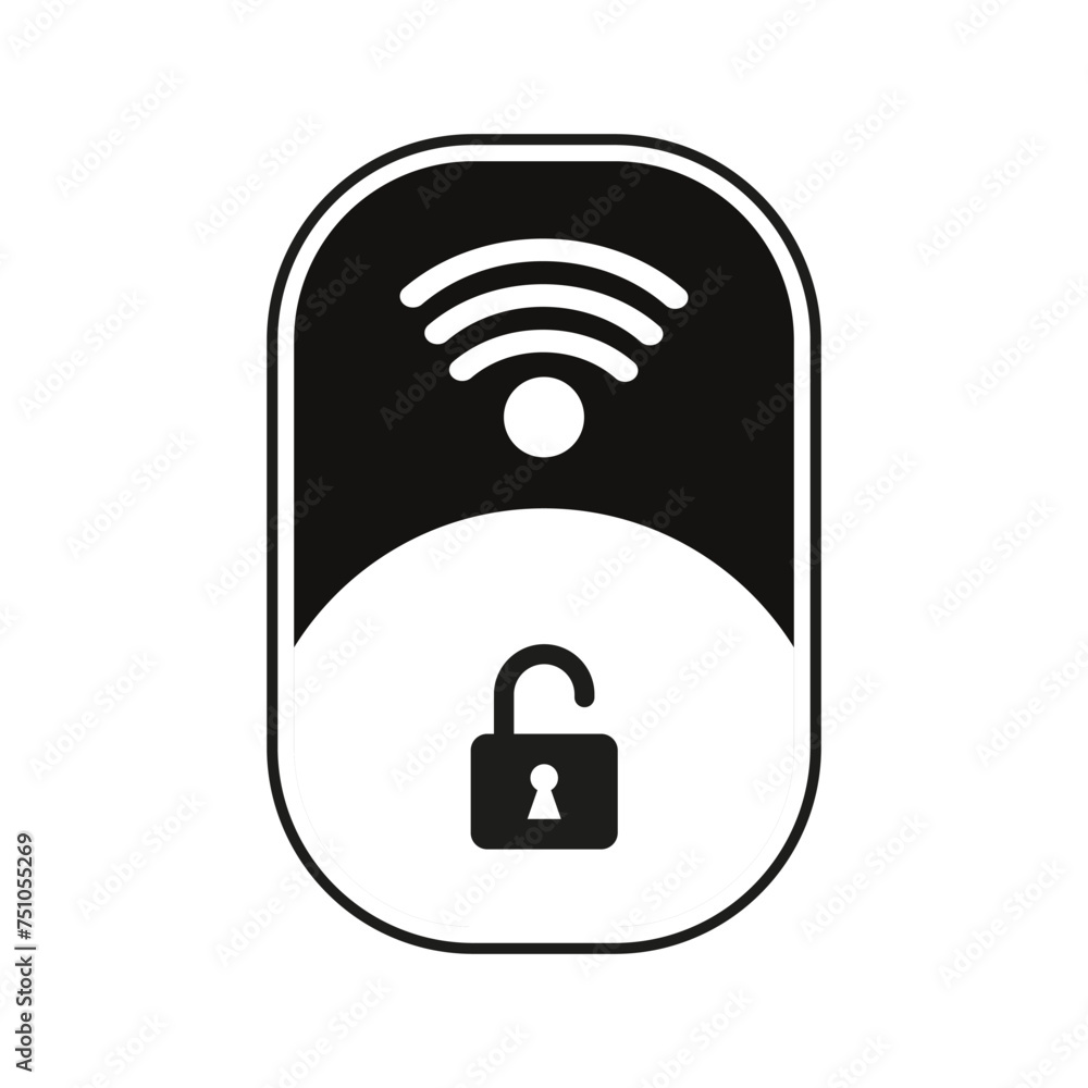 Poster wireless icon, wifi signal. security lock symbol. encrypted connection. vector illustration. eps 10.