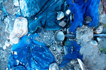 Plastic compilation by the Dead Sea 