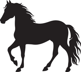 Horse Silhouette Vector Illustration White Background