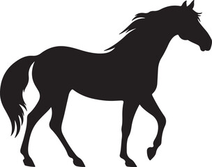 Horse Silhouette Vector Illustration White Background