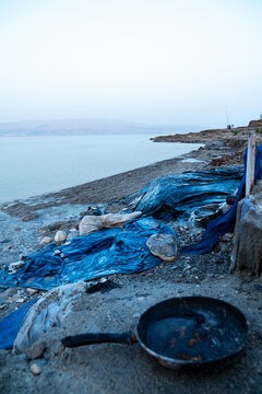 plastic by the Dead Sea 