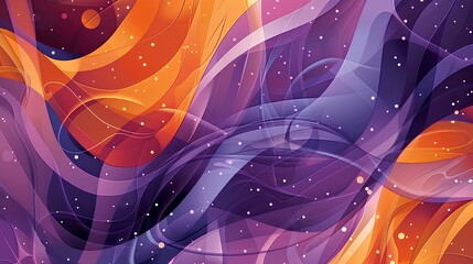Abstract colorful background with bubbles and waves of light, stars, and magic, perfect for Christmas decorations or bright technology-themed designs