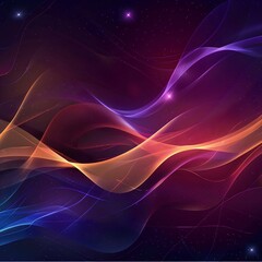 Blue Wave Fantasy: Abstract Fractal Light Design with Purple Smoke and Pink Flame