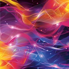 Colorful Energy Wave: Abstract Illustration Design with Glowing Lines and Dynamic Patterns in Blue and Purple