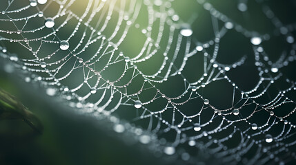 The intricate pattern of a spider web symbolizes networking technology