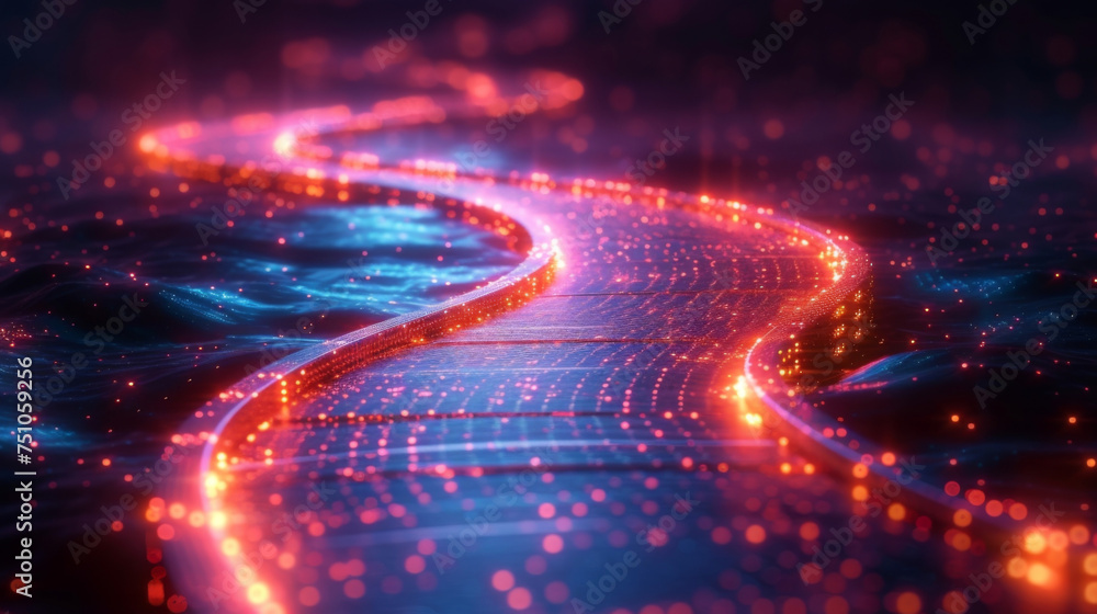 Poster a network of luminous pathways leading to one central hub representing the various tools and resourc