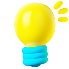 3D Icon Light Bulb Illustration