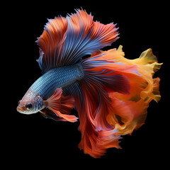 Fototapeta premium Fancy fighting fish are native to Thailand and are commonly raised for their beauty.