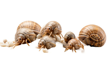 Group of Hermit Crabs on Transparent Background