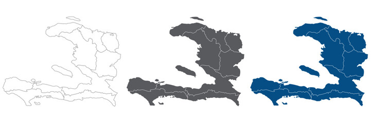 Haiti map. Map of Haiti provinces in set