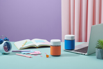 Healthy stylish office table desk. 