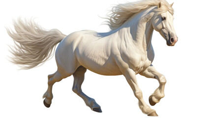 Obraz na płótnie Canvas White Horse Grace on Transparent Background