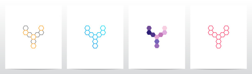 Outline Hexagon Initial Letter Logo Design Y