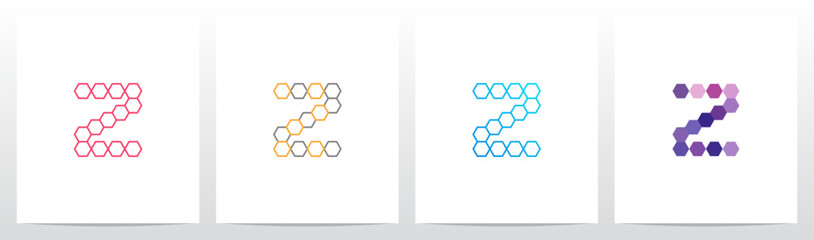 Outline Hexagon Initial Letter Logo Design Z