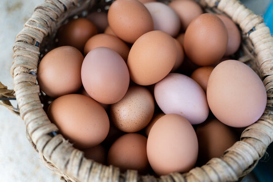 Eggs in a wicker basket