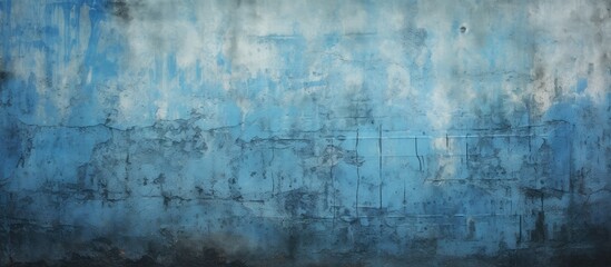 A beautiful painting depicting a dilapidated grunge wall with stunning blue and white colors. The artwork showcases intricate textures and details of the weathered surface.