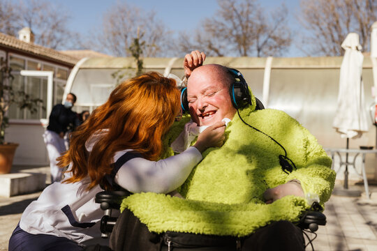 caregiver with mentally disabled patient