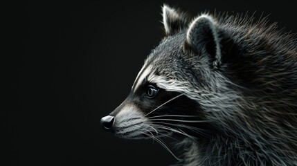 Obraz premium Beautiful raccoon side view